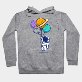 Cute Astronaut Floating With Planets Hoodie